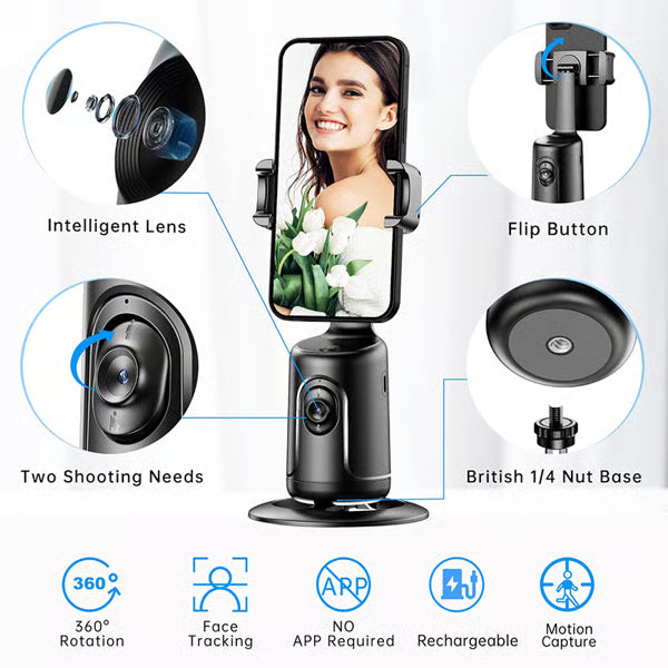 Smart AI Facial Tracking Phone Holder 360°